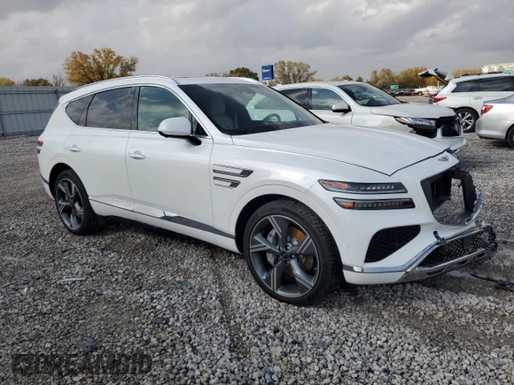 2025 Genesis GV80 Prestige with VIN KMUHEESCXSU221431, listed as a Copart auction lot 78187984 with 3,788 mi miles and Salvage Title. Bid and sale history available at DreamBid. Image 4.