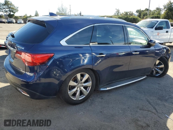 2016 Acura MDX w/Advance with VIN 5FRYD4H97GB043374, listed as a Copart auction lot 41376745 with 143,234 mi miles and Salvage Title. Bid and sale history available at carsss.com. Image 3.