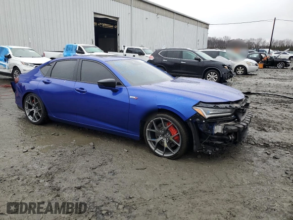 2023 Acura TLX Type S w/Performance Tire with VIN 19UUB7F99PA001485, listed as a Copart auction lot 43048695 with 31,953 mi miles and Salvage Title. Bid and sale history available at carsss.com. Image 4.