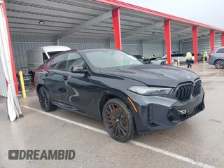 2025 BMW X6 M60i with VIN 5UX43EX0XS9W73189, listed as a IAAI auction lot 39897509 with 1,170 mi miles. Bid and sale history available at carsss.com. Image 1.