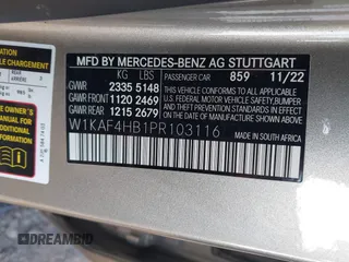 2023 Mercedes-Benz C 300 z VIN W1KAF4HB1PR103116, wystawiony jako IAAI lot #40337656 z przebiegiem 16 849 mil mil oraz . Historia ofert i sprzedaży dostępna na DreamBid. Obrazek 9.