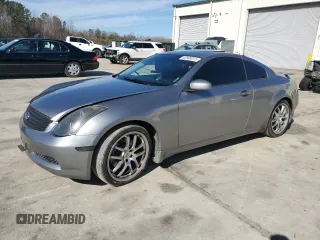 2005 Infiniti G35 Coupe with VIN JNKCV54E25M404322, listed as a Copart auction lot 42500015 with 144,214 mi miles and Salvage Title. Bid and sale history available at carsss.com. Image 1.