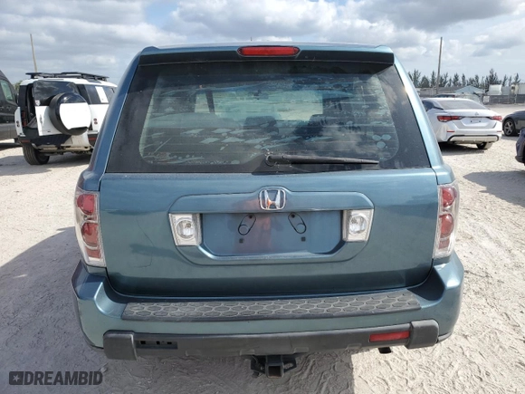 2007 Honda Pilot LX with VIN 5FNYF28117B034129, listed as a Copart auction lot 53350825 with 269,986 mi miles and Salvage Title. Bid and sale history available at carsss.com. Image 6.