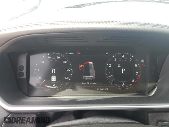 2019 Land Rover Range Rover Sport HSE with VIN SALWR2RV0KA816593, listed as a Copart auction lot 53714175 with 87,027 mi miles and Salvage Title. Bid and sale history available at carsss.com. Image 9.