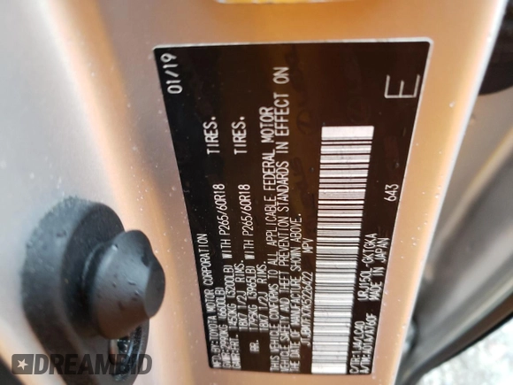 2019 Lexus GX with VIN JTJBM7FX7K5226422, listed as a Copart auction lot 65220612 with 64,749 mi miles. Bid and sale history available at carsss.com. Image 10.