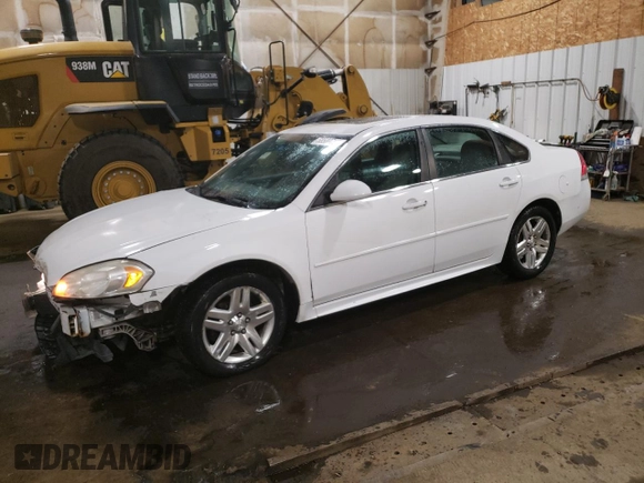 2014 Chevrolet Impala LT with VIN 2G1WB5E37E1100847, listed as a Copart auction lot 58580765 with 104,949 mi miles and Salvage title. Bid and sale history available at DreamBid. Image 1.