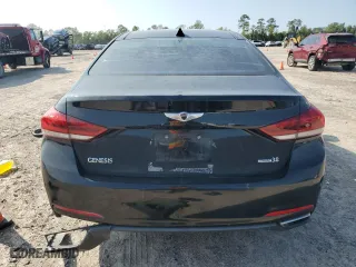 2015 Hyundai Genesis 3.8L with VIN KMHGN4JE8FU033777, listed as a Copart auction lot 79618654 with 0 mi miles and Salvage Title. Bid and sale history available at carsss.com. Image 6.