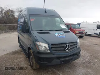 2018 Mercedes-Benz Sprinter Cargo Worker with VIN WD3PE7CD8JP641360, listed as a IAAI auction lot 41645415 with 95,231 mi miles. Bid and sale history available at carsss.com. Image 1.