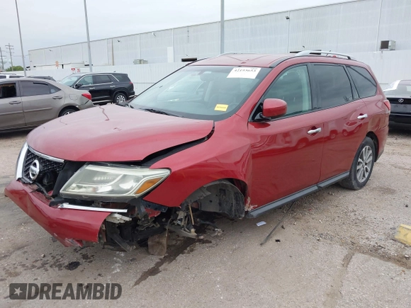 2016 Nissan Pathfinder S with VIN 5N1AR2MM5GC628370, listed as a IAAI auction lot 42193653 with 149,120 mi miles and . Bid and sale history available at DreamBid. Image 2.