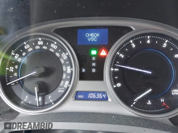 2007 Lexus IS with VIN JTHBK262X72054474, listed as a IAAI auction lot 42172869 with 106,364 mi miles. Bid and sale history available at carsss.com. Image 7.