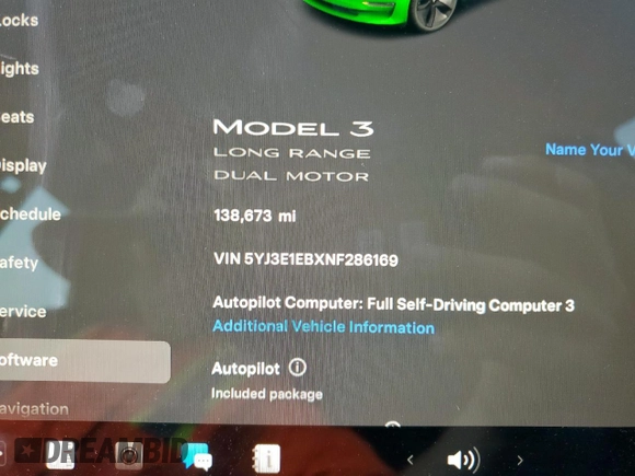 2022 Tesla Model 3 Long Range z VIN 5YJ3E1EBXNF286169, wystawiony jako Copart lot #59639655 z przebiegiem 138 673 mil mil oraz Czysty tytuł • Clean title. Historia ofert i sprzedaży dostępna na DreamBid. Obrazek 9.