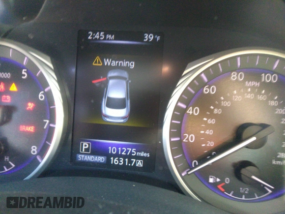 2016 Infiniti Q50 2.0t Premium with VIN JN1CV7AR5GM250084, listed as a IAAI auction lot 41601301 with 101,275 mi miles. Bid and sale history available at carsss.com. Image 15.
