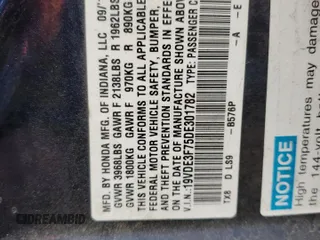 2013 Acura ILX Hybrid Tech Pkg with VIN 19VDE3F75DE301782, listed as a Copart auction lot 54914405 with 159,012 mi miles and Clean Title. Bid and sale history available at carsss.com. Image 12.