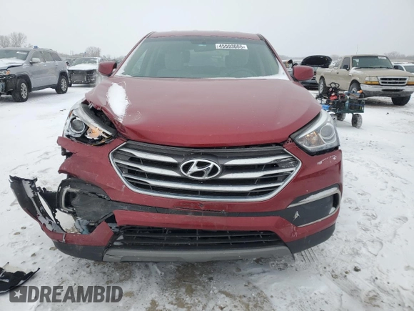 2018 Hyundai Santa Fe 2.4L z VIN 5XYZTDLB0JG547428, wystawiony jako Copart lot #45593005 z przebiegiem 51 394 mil mil oraz Szkoda całkowita • Salvage title. Historia ofert i sprzedaży dostępna na DreamBid. Obrazek 5.