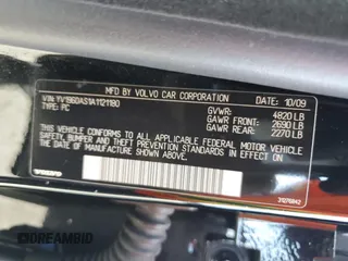 2010 Volvo S80 I6 with VIN YV1960AS1A1121180, listed as a Copart auction lot 81217084 with 78,631 mi miles and Non Repairable. Bid and sale history available at carsss.com. Image 12.