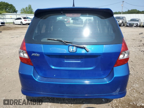 2007 Honda Fit Sport with VIN JHMGD38647S047784, listed as a Copart auction lot 68098994 with 0 mi miles and Salvage Title. Bid and sale history available at carsss.com. Image 6.