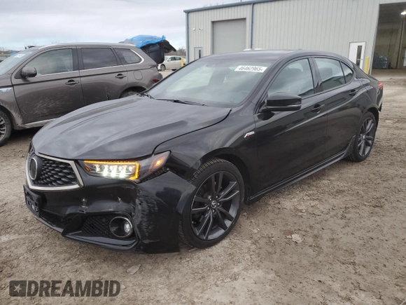 2019 Acura TLX w/A-Spec Pkg with VIN 19UUB3F6XKA005021, listed as a Copart auction lot 46462965 with 84,381 mi miles and Salvage title. Bid and sale history available at DreamBid. Image 1.