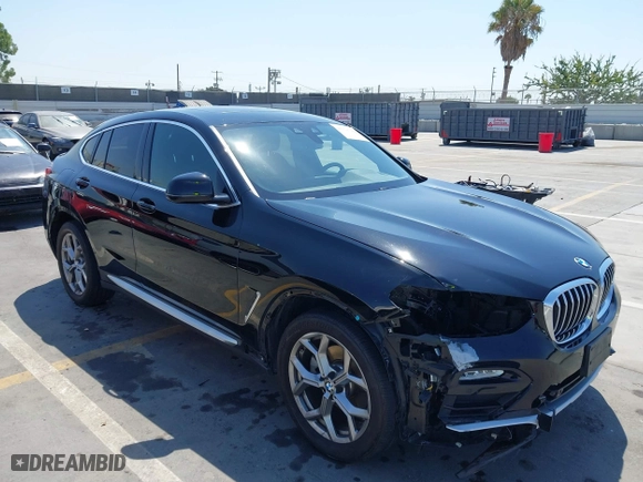 2020 BMW X4 xDrive30i with VIN 5UX2V1C06L9B62406, listed as a IAAI auction lot 40178700 with 48,947 mi miles. Bid and sale history available at carsss.com. Image 1.
