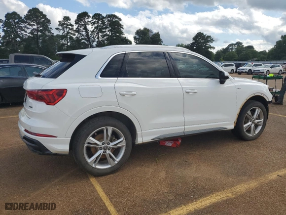 2020 Audi Q3 S line Premium with VIN WA1DECF32L1104309, listed as a Copart auction lot 57162424 with 68,523 mi miles and Salvage Title. Bid and sale history available at carsss.com. Image 3.