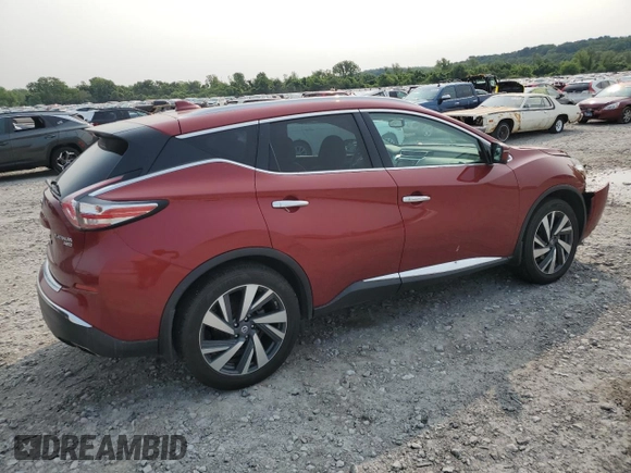 2016 Nissan Murano Platinum z VIN 5N1AZ2MH3GN161604, wystawiony jako Copart lot #58447825 z przebiegiem 66 472 mil mil oraz Szkoda całkowita • Salvage title. Historia ofert i sprzedaży dostępna na DreamBid. Obrazek 3.