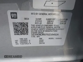 2025 Cadillac XT5 FWD Premium Luxury with VIN 1GYKNCRS7SZ104526, listed as a IAAI auction lot 41468623 with 3,896 mi miles. Bid and sale history available at carsss.com. Image 9.