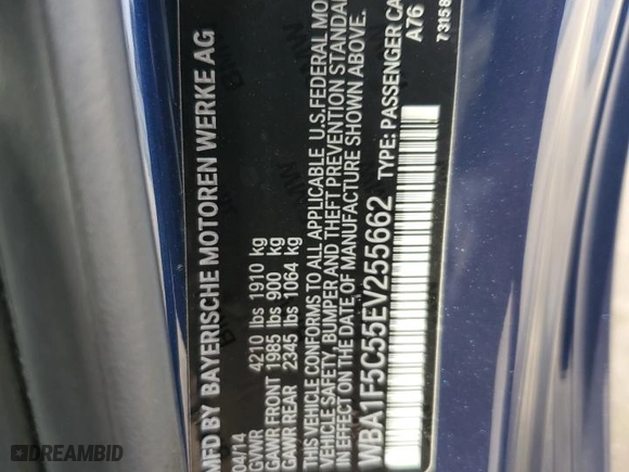 2014 BMW 2 Series 228i with VIN WBA1F5C55EV255662, listed as a Copart auction lot 65017644 with 71,940 mi miles and Salvage Title. Bid and sale history available at carsss.com. Image 13.