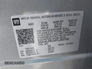 2023 GMC Terrain SLT z VIN 3GKALPEG0PL253752, wystawiony jako IAAI lot #41728046 z przebiegiem 35 829 mil mil oraz . Historia ofert i sprzedaży dostępna na DreamBid. Obrazek 9.