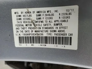 2012 Acura TL Tech Auto with VIN 19UUA9F5XCA004286, listed as a Copart auction lot 52723415 with 164,498 mi miles and Salvage Title. Bid and sale history available at carsss.com. Image 12.