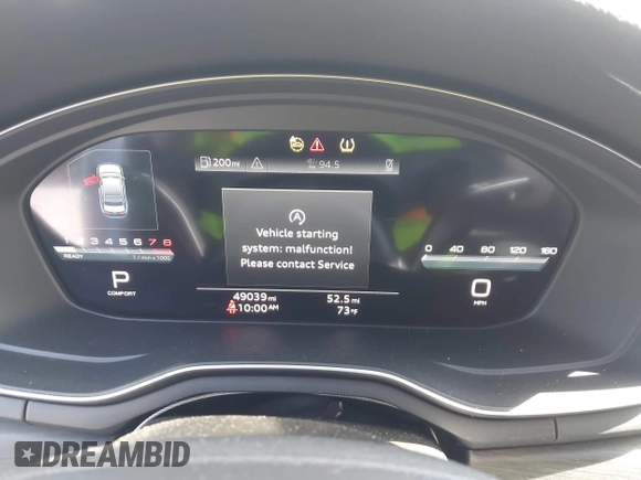 2023 Audi A4 S line Premium Plus with VIN WAUEAAF41PN009934, listed as a IAAI auction lot 42045697 with 49,039 mi miles and . Bid and sale history available at DreamBid. Image 16.