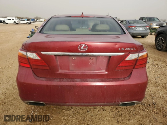 2011 Lexus LS 460 L with VIN JTHGL5EF5B5042720, listed as a Copart auction lot 46445965 with 154,801 mi miles and Salvage Title. Bid and sale history available at DreamBid. Image 6.