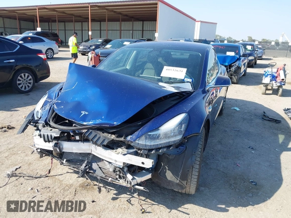 2018 Tesla Model 3 Long Range Battery with VIN 5YJ3E1EA6JF027065, listed as a IAAI auction lot 40532631 with 55,316 mi miles. Bid and sale history available at carsss.com. Image 18.