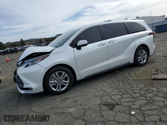 2023 Toyota Sienna Platinum with VIN 5TDESKFC5PS087348, listed as a Copart auction lot 45996745 with 30,307 mi miles and Salvage Title. Bid and sale history available at DreamBid. Image 1.