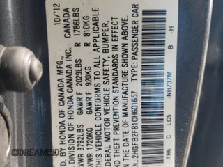 2012 Honda Civic EX with VIN 2HGFB2F81CH601657, listed as a Copart auction lot 55477085 with 152,854 mi miles and Clean Title. Bid and sale history available at DreamBid. Image 12.