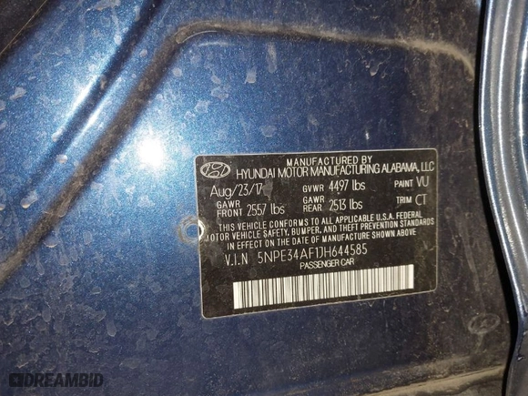 2018 Hyundai Sonata SEL with VIN 5NPE34AF1JH644585, listed as a IAAI auction lot 41261682 with 139,439 mi miles. Bid and sale history available at carsss.com. Image 9.