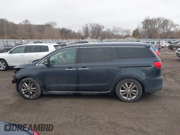 2016 Kia Sedona SX-L with VIN KNDME5C13G6112674, listed as a IAAI auction lot 41711275 with 154,337 mi miles and . Bid and sale history available at carsss.com. Image 14.