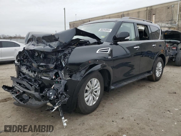 2021 Nissan Armada SV with VIN JN8AY2AD0M9660541, listed as a Copart auction lot 48254955 with 78,761 mi miles and Salvage Title. Bid and sale history available at carsss.com. Image 1.