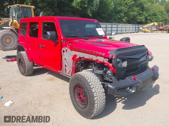 2022 Jeep Wrangler Unlimited Rubicon with VIN 1C4HJXFG0NW100620, listed as a IAAI auction lot 42534993 with 21,614 mi miles and . Bid and sale history available at DreamBid. Image 1.