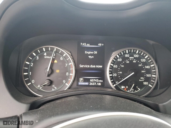2018 Infiniti Q50 3.0t LUXE with VIN JN1EV7APXJM590975, listed as a Copart auction lot 49008845 with 60,742 mi miles and Salvage Title. Bid and sale history available at carsss.com. Image 9.