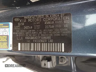 2015 Kia Optima Hybrid with VIN KNAGM4AD7F5086881, listed as a Copart auction lot 76205754 with 211,707 mi miles and Clean Title. Bid and sale history available at carsss.com. Image 12.