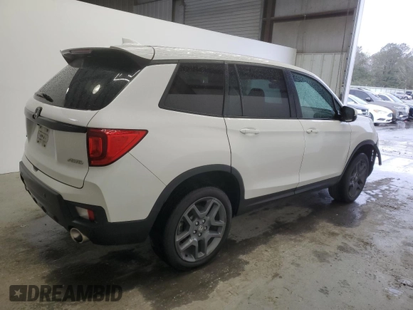 2023 Honda Passport EX-L with VIN 5FNYF8H56PB008485, listed as a Copart auction lot 47852225 with 52,543 mi miles and Salvage Title. Bid and sale history available at carsss.com. Image 3.