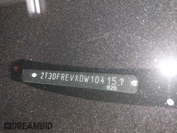 2013 Toyota RAV4 Limited with VIN 2T3DFREVXDW104151, listed as a IAAI auction lot 41826025 with 179,068 mi miles and . Bid and sale history available at DreamBid. Image 9.