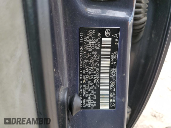 2011 Toyota Prius I with VIN JTDKN3DU9B1470078, listed as a Copart auction lot 52584365 with 279,784 mi miles and Salvage Title. Bid and sale history available at carsss.com. Image 14.