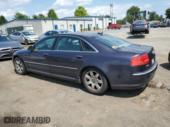 2005 Audi A8 with VIN WAUML44E75N002924, listed as a Copart auction lot 65384645 with Not provided miles and Salvage title. Bid and sale history available at DreamBid. Image 2.