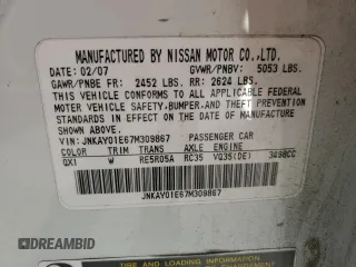2007 Infiniti M Sport with VIN JNKAY01E67M309867, listed as a Copart auction lot 73295664 with 165,064 mi miles and Salvage Title. Bid and sale history available at DreamBid. Image 14.