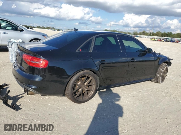 2015 Audi S4 Premium Plus with VIN WAUBGAFL9FA013731, listed as a Copart auction lot 86951844 with 44,027 mi miles and Salvage Title. Bid and sale history available at carsss.com. Image 3.