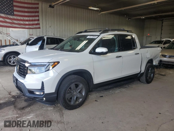 2022 Honda Ridgeline RTL-E with VIN 5FPYK3F78NB006440, listed as a Copart auction lot 63278805 with 51,804 mi miles and Salvage title. Bid and sale history available at DreamBid. Image 1.