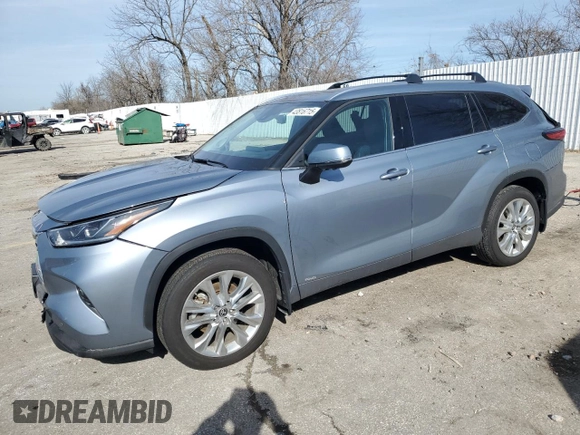 2023 Toyota Highlander Hybrid Limited with VIN 5TDXBRCH8PS597517, listed as a Copart auction lot 43816715 with 14,215 mi miles and Salvage title. Bid and sale history available at DreamBid. Image 1.