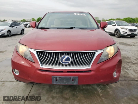 2010 Lexus RX 450h with VIN JTJZB1BA8A2000148, listed as a Copart auction lot 50135795 with 181,223 mi miles and Salvage title. Bid and sale history available at DreamBid. Image 5.