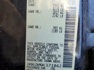2010 Nissan Altima 2.5 S with VIN 1N4AL2AP6AC171862, listed as a Copart auction lot 48712125 with 138,687 mi miles and Salvage Title. Bid and sale history available at carsss.com. Image 15.