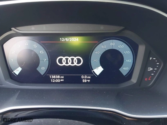 2022 Audi Q3 S line Premium Plus with VIN WA1EECF35N1054724, listed as a IAAI auction lot 41036470 with 13,838 mi miles. Bid and sale history available at carsss.com. Image 7.